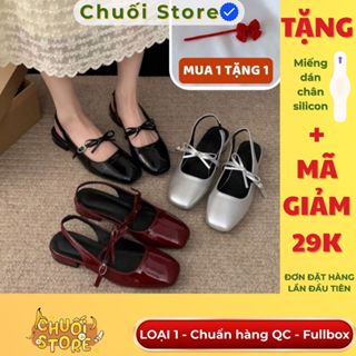 Giày bệt nữ da PU tổng hợp dệt vải đế cao su dáng dễ thương sang chảnh mang đi chơi đi làm