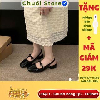 Giày bệt nữ da PU tổng hợp dệt vải đế cao su phong cách cổ điển quý phái chất liệu cao cấp