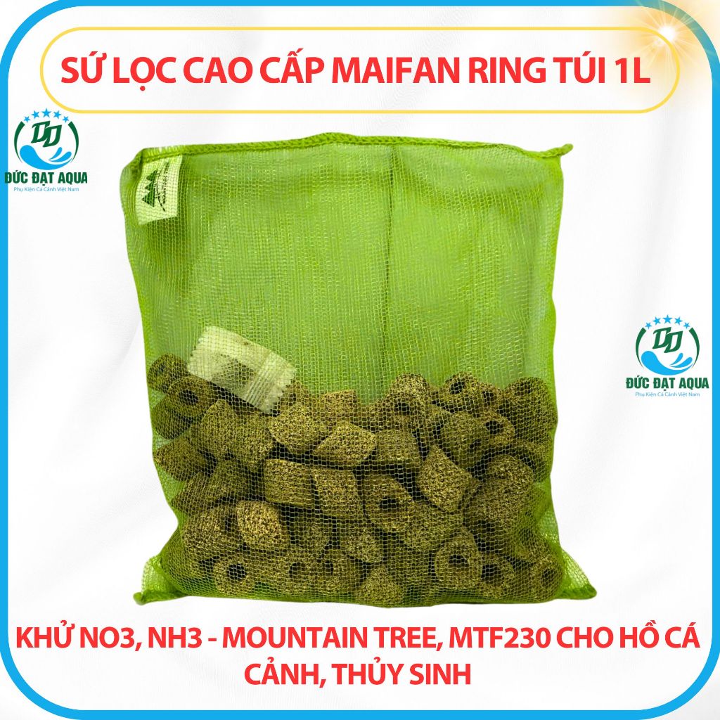 Sứ lọc cao cấp Maifan Ring TÚI 1L Khử NO3, NH3 - Mountain Tree, MTF230 cho hồ cá CẢNH 5