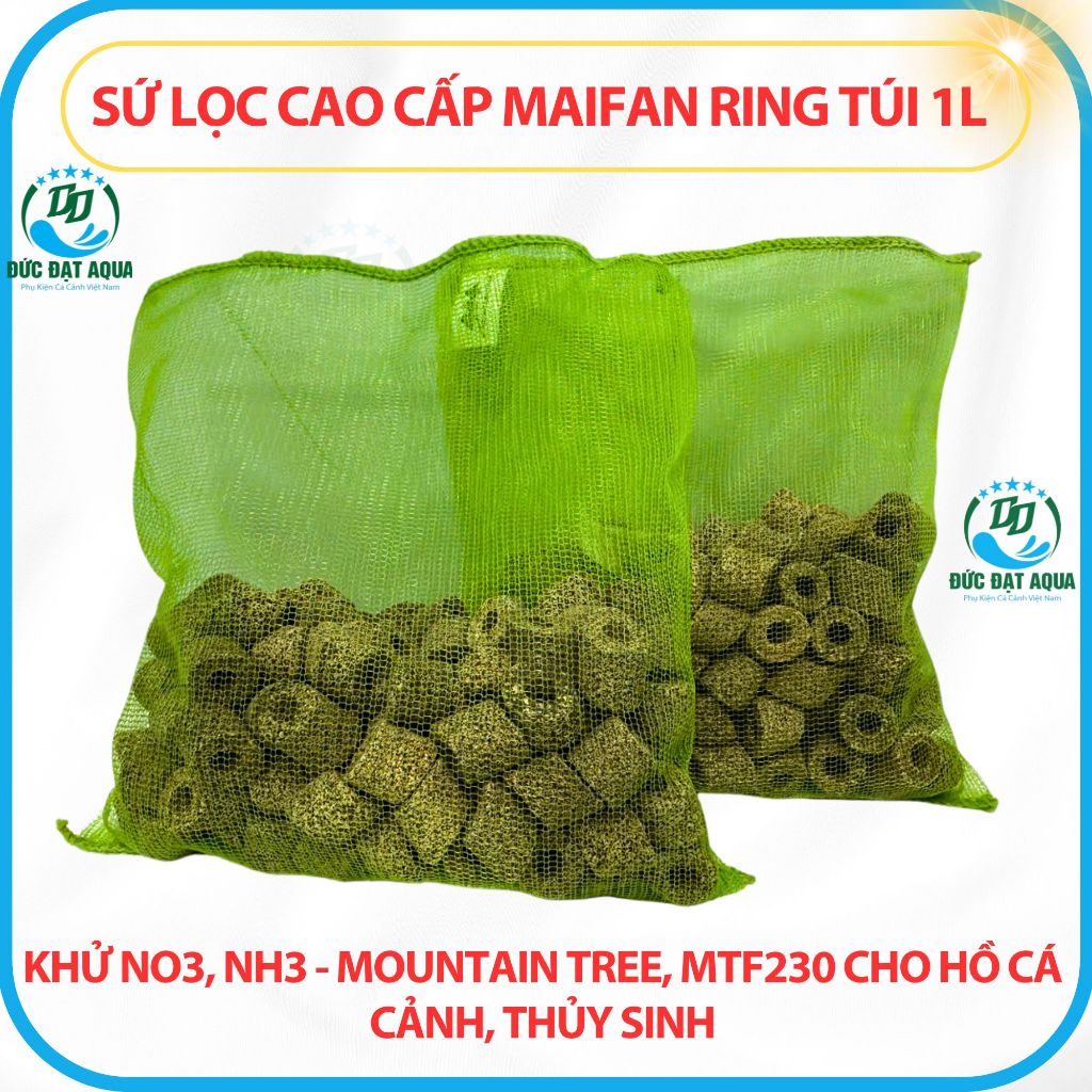 Sứ lọc cao cấp Maifan Ring TÚI 1L Khử NO3, NH3 - Mountain Tree, MTF230 cho hồ cá CẢNH 6