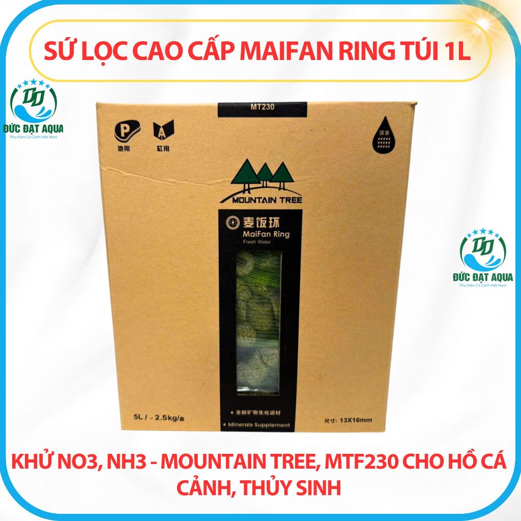 Sứ lọc cao cấp Maifan Ring TÚI 1L Khử NO3, NH3 - Mountain Tree, MTF230 cho hồ cá CẢNH 2