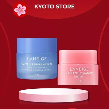 Mặt nạ ngủ ủ cấp âm làm mềm môi và mặt nạ ngủ cho mặt giúp làn da sáng mịn chính hãng mini size