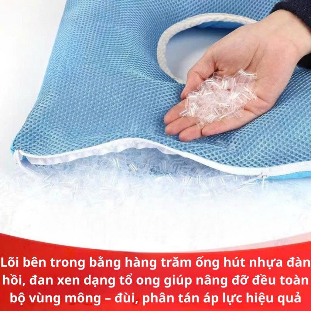 Gối ngồi chống hăm, chống loét cho người già, người bệnh - Thoáng khí, êm ái, giảm áp lực