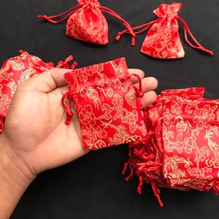 Túi gấm đỏ , túi gấm vàng phong thủy tài lộc rồng phượng và chữ Phúc Lộc may mắn cát tường
