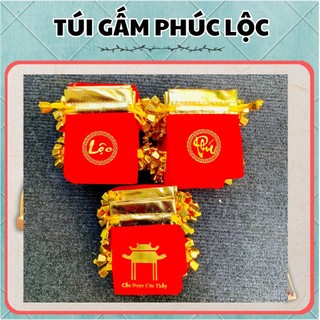Combo 3 Túi Nhung Chữ Lộc Phúc có dây rút 7 x 9 đựng Xu, Trang Sức, Đồ Phong Thủy