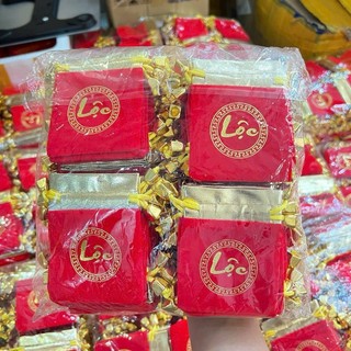 Túi Chữ Lộc , Túi Chữ Phúc nhung đỏ có dây rút , 7 x 9 cm , đựng trang sức , đồ phong thủy nhỏ gọn