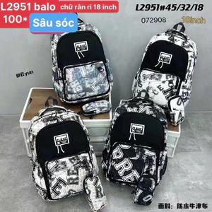 🎒 Balo Rằn Ri Chữ Cái Cực Chất – Form Lớn 18 inch | Kèm Túi Bút Tiện Lợi