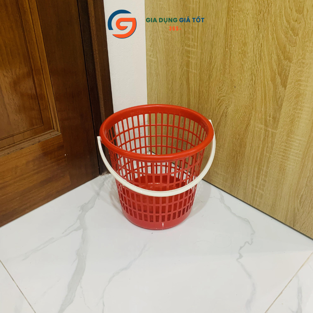 Giỏ rác nhựa có quai xách Song Long - giỏ đựng rác tiện lợi cho gia đình, quán ăn, văn phòng
