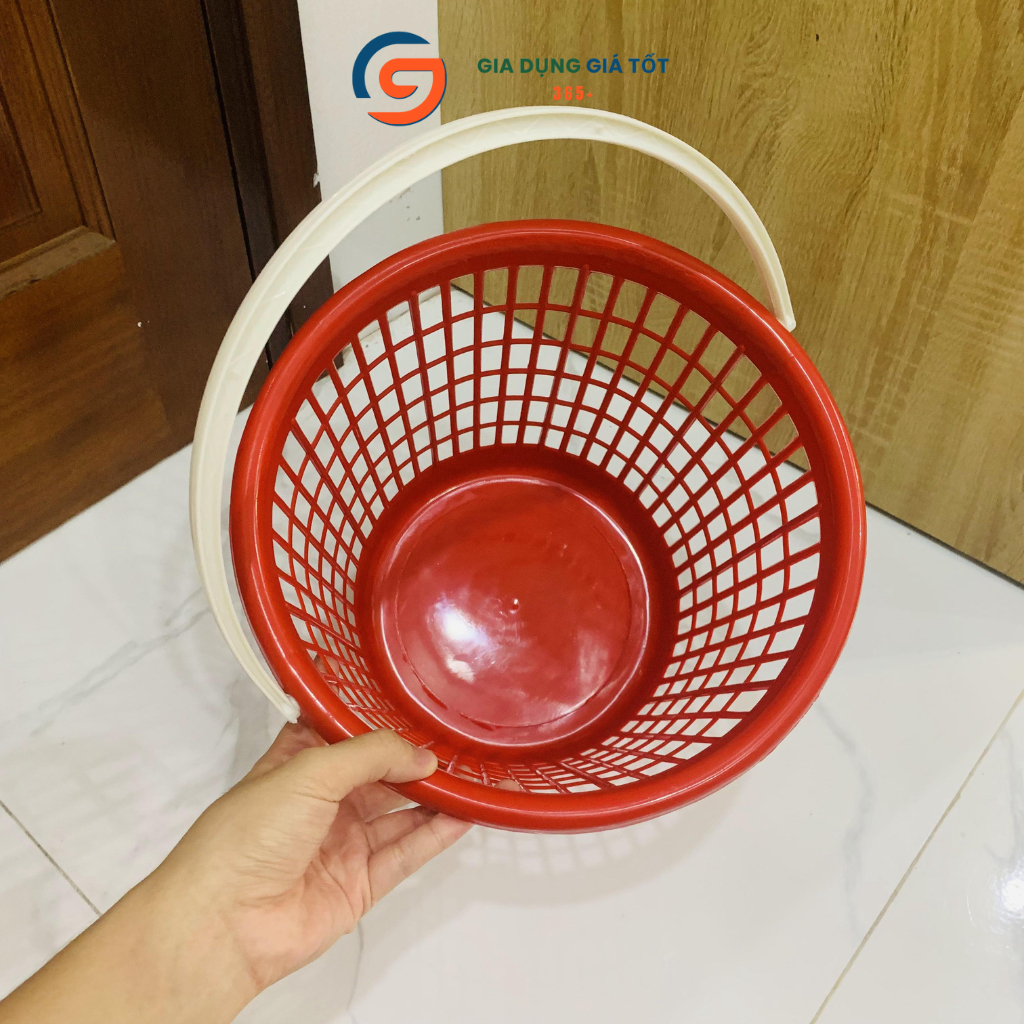Giỏ rác nhựa có quai xách Song Long - giỏ đựng rác tiện lợi cho gia đình, quán ăn, văn phòng