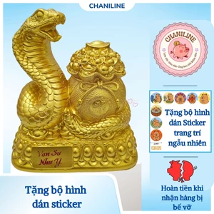 Heo Đất Lợn Đất Tết Bệ Vàng Rắn Phát Lộc SIZE TO Ống heo tiết kiệm tiền,trang trí,quà tặng CHANILINE