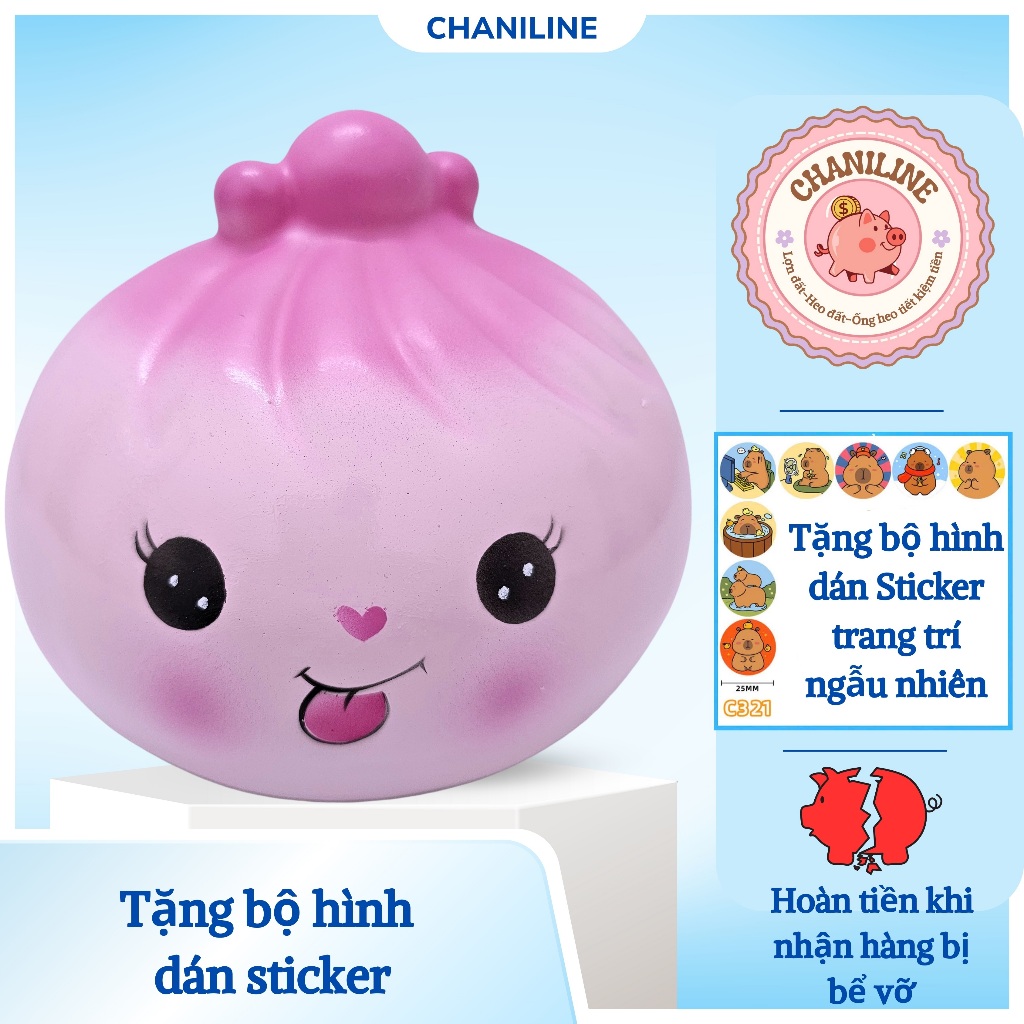 Heo Đất Lợn Đất Tiểu Màn Thầu lỗ tròn đáng yêu cute Ống heo tiết kiệm tiền,trang trí,quà tặng