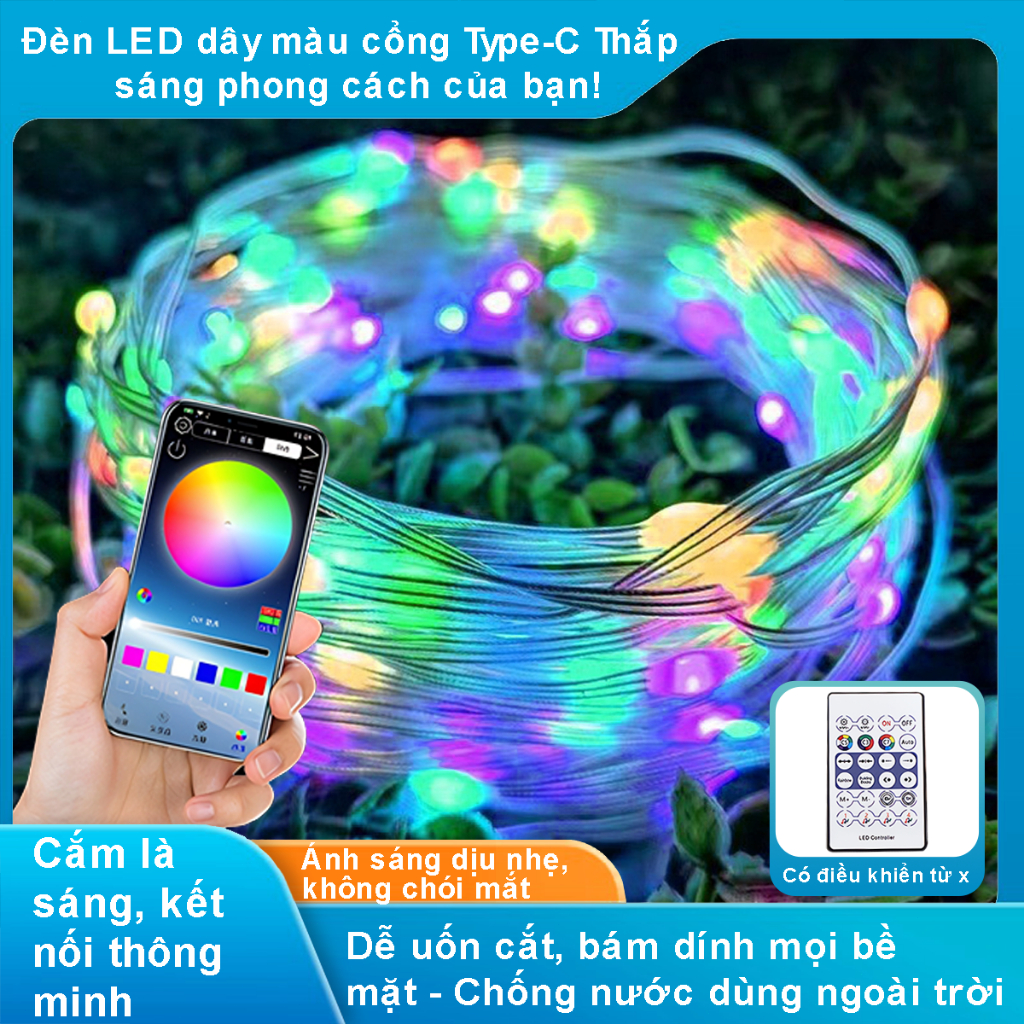 Dây Đèn Led đuổi ARGB 10 Mét Cổng USB 16 Triệu Màu Nháy Theo Nhạc, Chống Nước, Điều Khiển Remote, Cảm Biến Âm Thanh