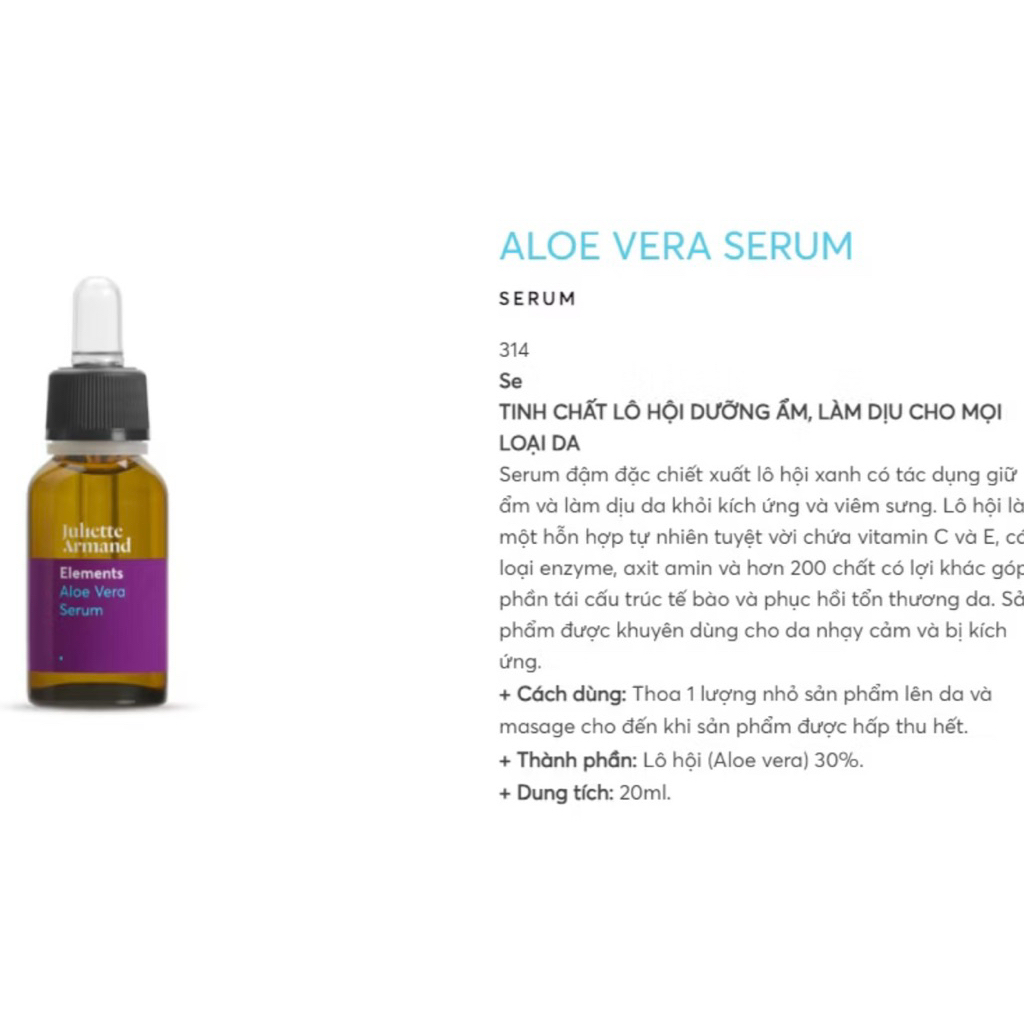 [Hàng công ty] Tinh chất lô hội ALOE VERA SERUM - Juliette Armand