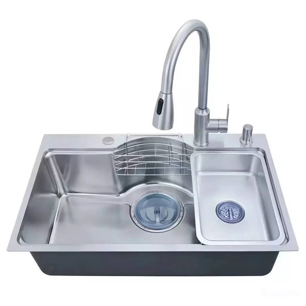 Chậu Rửa Bát 1 Hố LATO 75*46 Inox SUS304 Dày 3.5 Ly Kiểu Dáng  Bán Nguyệt Bảo Hành 10 Năm
