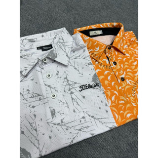 Áo golf nam lecos màu vàng vải lỗ thoáng khí thấm hút mồ hôi