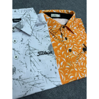 Áo golf nam lecos màu vàng vải lỗ thoáng khí thấm hút mồ hôi