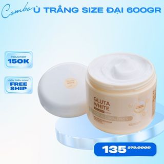 Kem ủ Trắng Da Gluta White Thái Lan hũ đại 600gr không bết dính, siêu thấm, siêu trắng (full tem chính hãng)