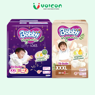 [Combo 2 gói/4 gói] Tã Bobby Organic ban ngày & ban đêm – Bề mặt hữu cơ, êm ái & thấm hút tối ưu