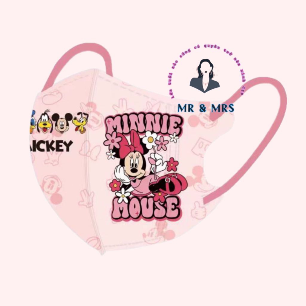 2025 ( Set 10/60c) Khẩu Trang Hoạt Hình Mickey cho bé 4-12T