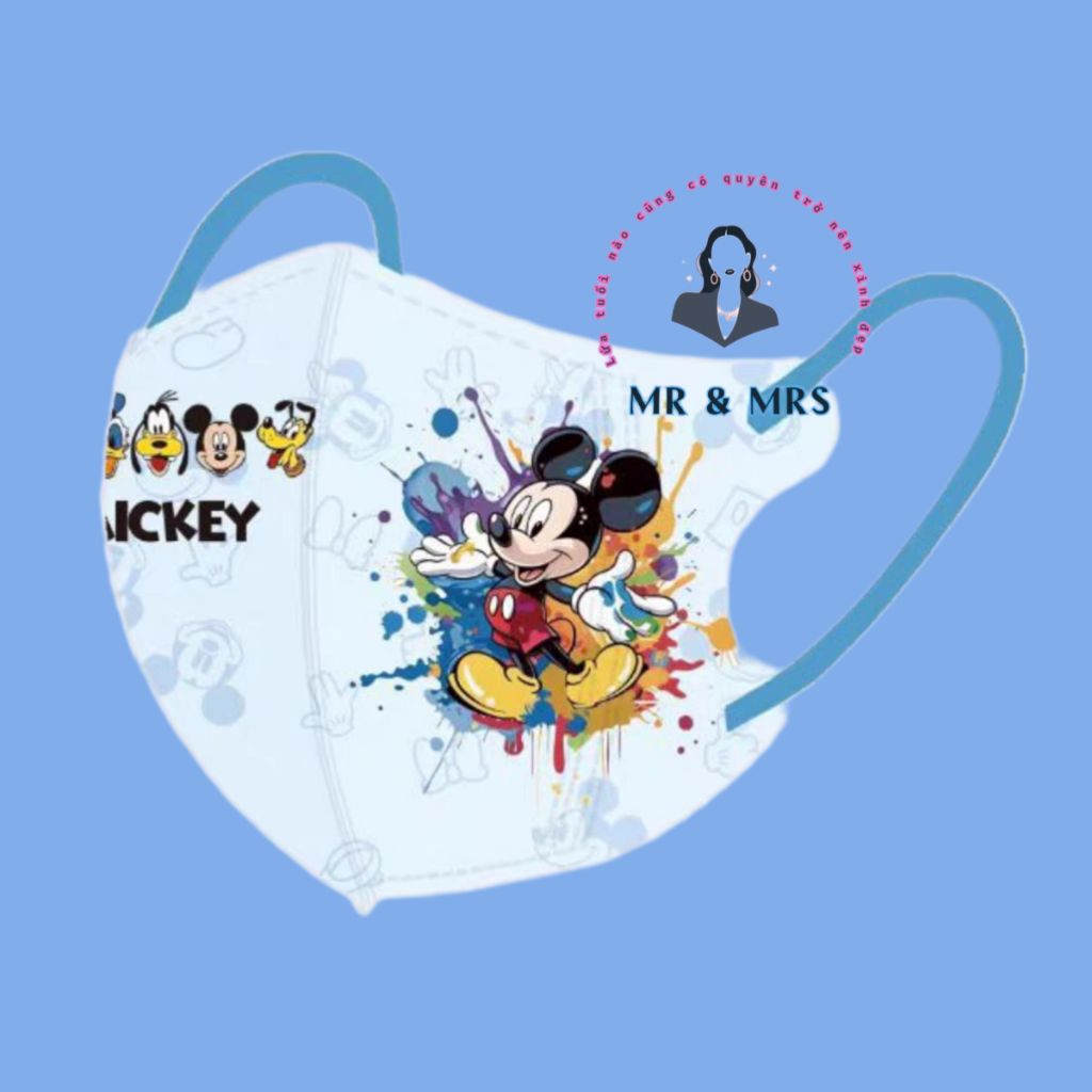 2025 ( Set 10/60c) Khẩu Trang Hoạt Hình Mickey cho bé 4-12T
