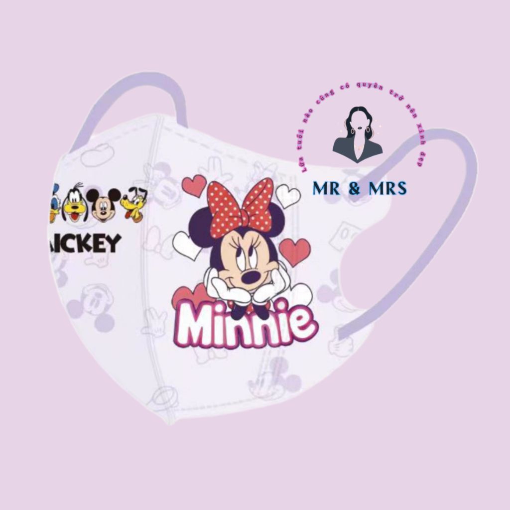 2025 ( Set 10/60c) Khẩu Trang Hoạt Hình Mickey cho bé 4-12T