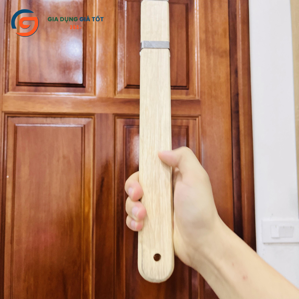 Vợt chiên inox cán gỗ- vợt vớt đồ chiên, ráo dầu, dụng cụ nhà bếp tiện lợi