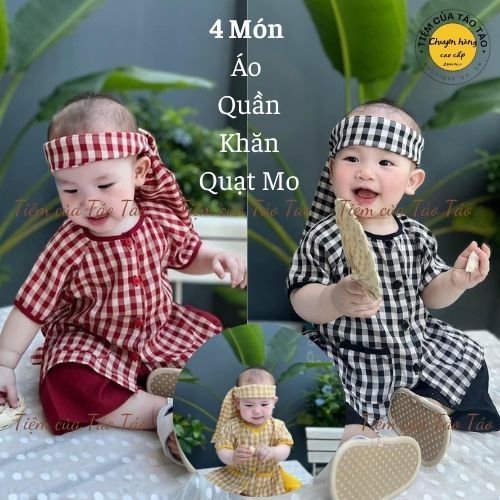 SẴN SHIP- Tặng Quạt Mo Set Chú Cuội - Chị Hằng tết Trung Thu cho bé trai, bé gái đi học, đi chơi phù hợp bé 7-17kg