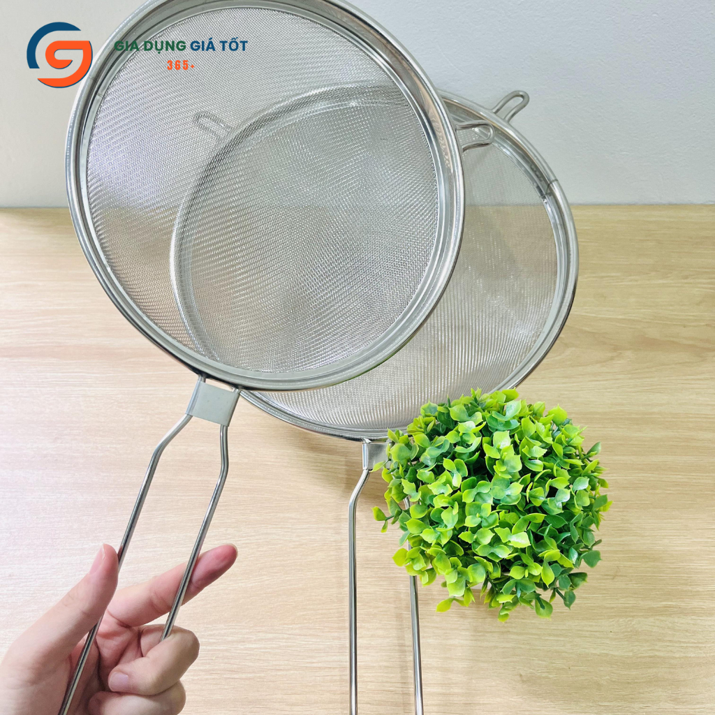 Rây lọc inox siêu mịn cán dài - rây lọc bột, lọc nước, đa năng nhà bếp