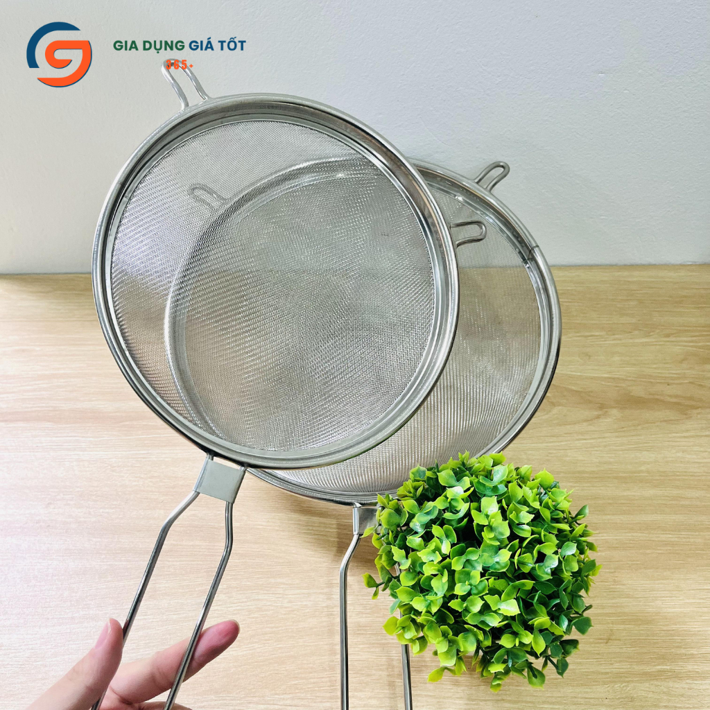 Rây lọc inox siêu mịn cán dài - rây lọc bột, lọc nước, đa năng nhà bếp
