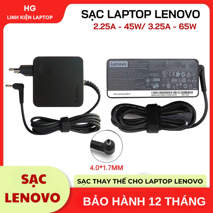 [HỎA TỐC 1H] SẠC LAPTOP LENOVO IDEAPAD SẠC LENOVO THINKPAD SẠC LENOVO LEGION 2.25A-45W/ 3.25A-65W Chân sạc 4.0*1.7mm