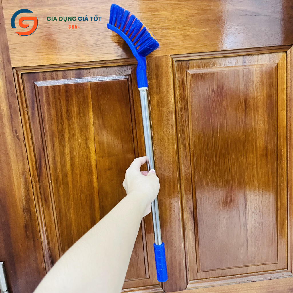 Cọ toilet cong 1 đầu cán inox - bàn chải chà bồn cầu nhà vệ sinh, chổi cọ toilet tiện lợi