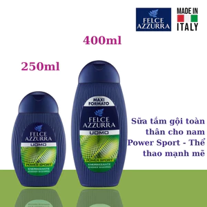 Sữa tắm gội toàn thân hương nước hoa cao cấp Ý, thể thao nam tính Felce Azzura Power Sport - NK Ý