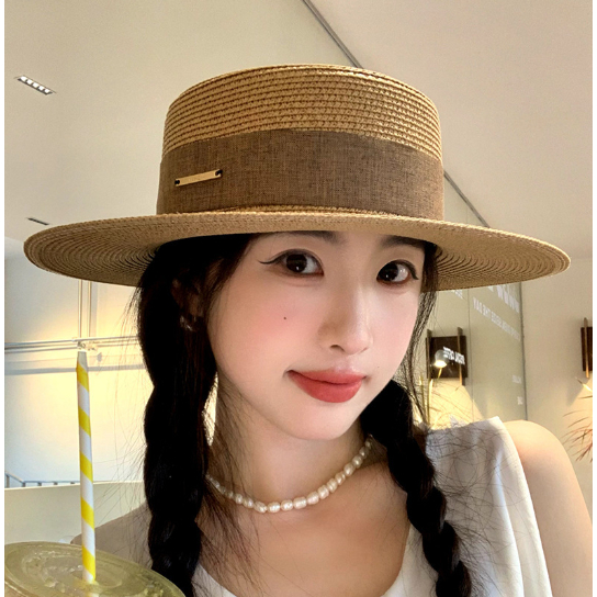 Mũ Cói Rộng Vành Đi Biển Vintage YNCaps – Thời Trang Nữ, Chống Nắng, Phối Dây Ruy Băng