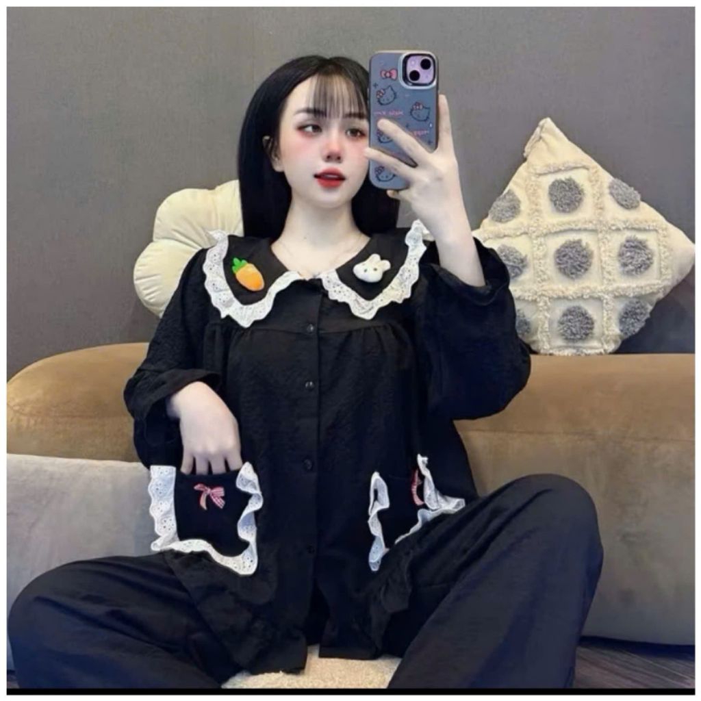 DD thỏ 2 túi -đen