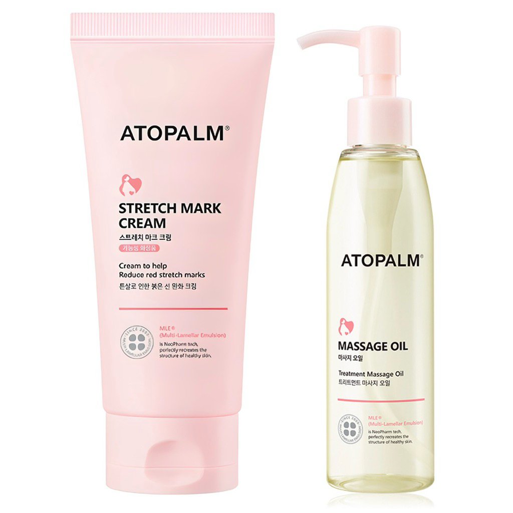 Atopalm Kem Chống Rạn Da 150ml + Dầu Massage Bầu 120ml | Dưỡng Ẩm, Làm Mềm Da
