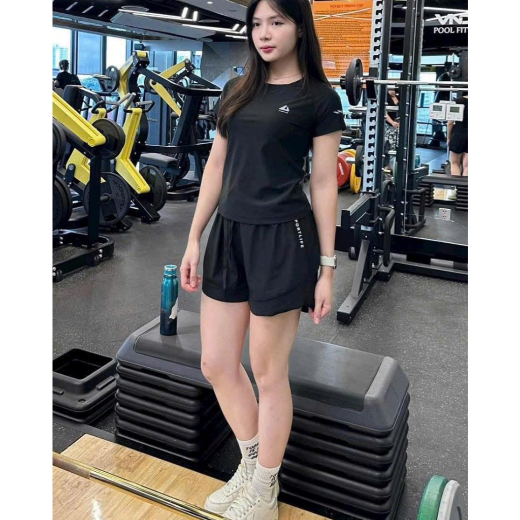 Bộ Tập Thể Thao Nữ MMESTPORT Áo Xuông Quần Đùi Hai Lớp, Chạy Bộ, Tập Gym - Aerobic - Yoga