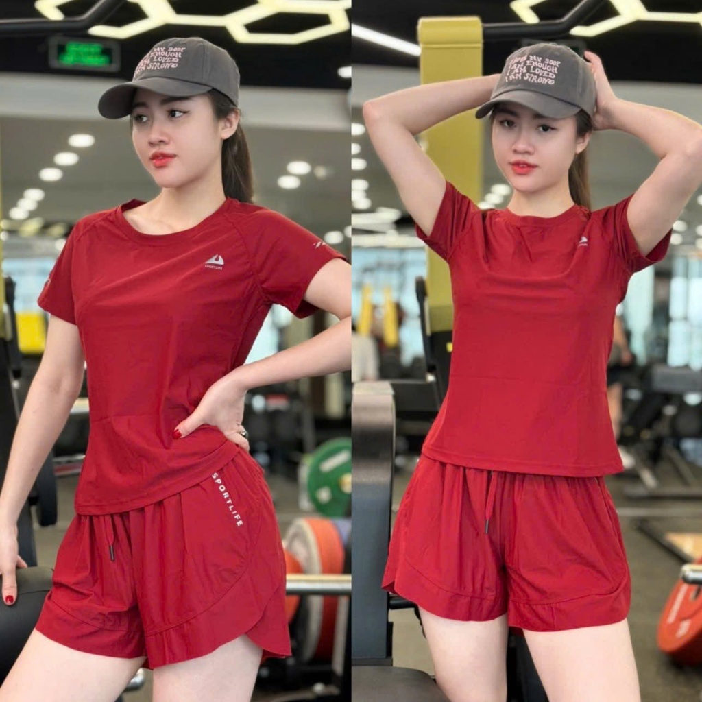 Bộ Tập Thể Thao Nữ MMESTPORT Áo Xuông Quần Đùi Hai Lớp, Chạy Bộ, Tập Gym - Aerobic - Yoga