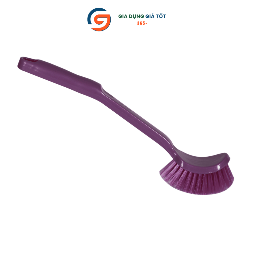 Cọ bồn cầu cong nhựa, cọ toilet vệ sinh nhà tắm, cán dài chắc chắn