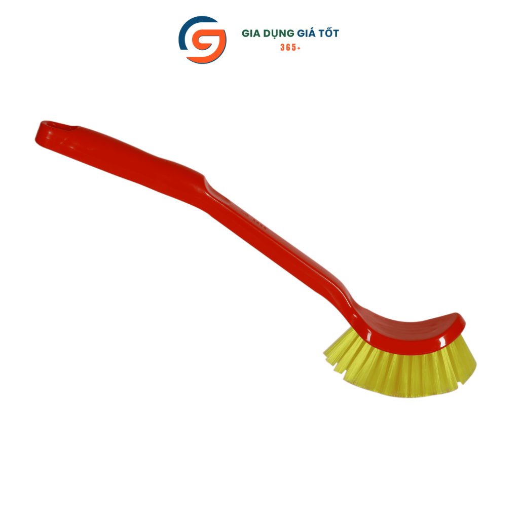 Cọ bồn cầu cong nhựa, cọ toilet vệ sinh nhà tắm, cán dài chắc chắn