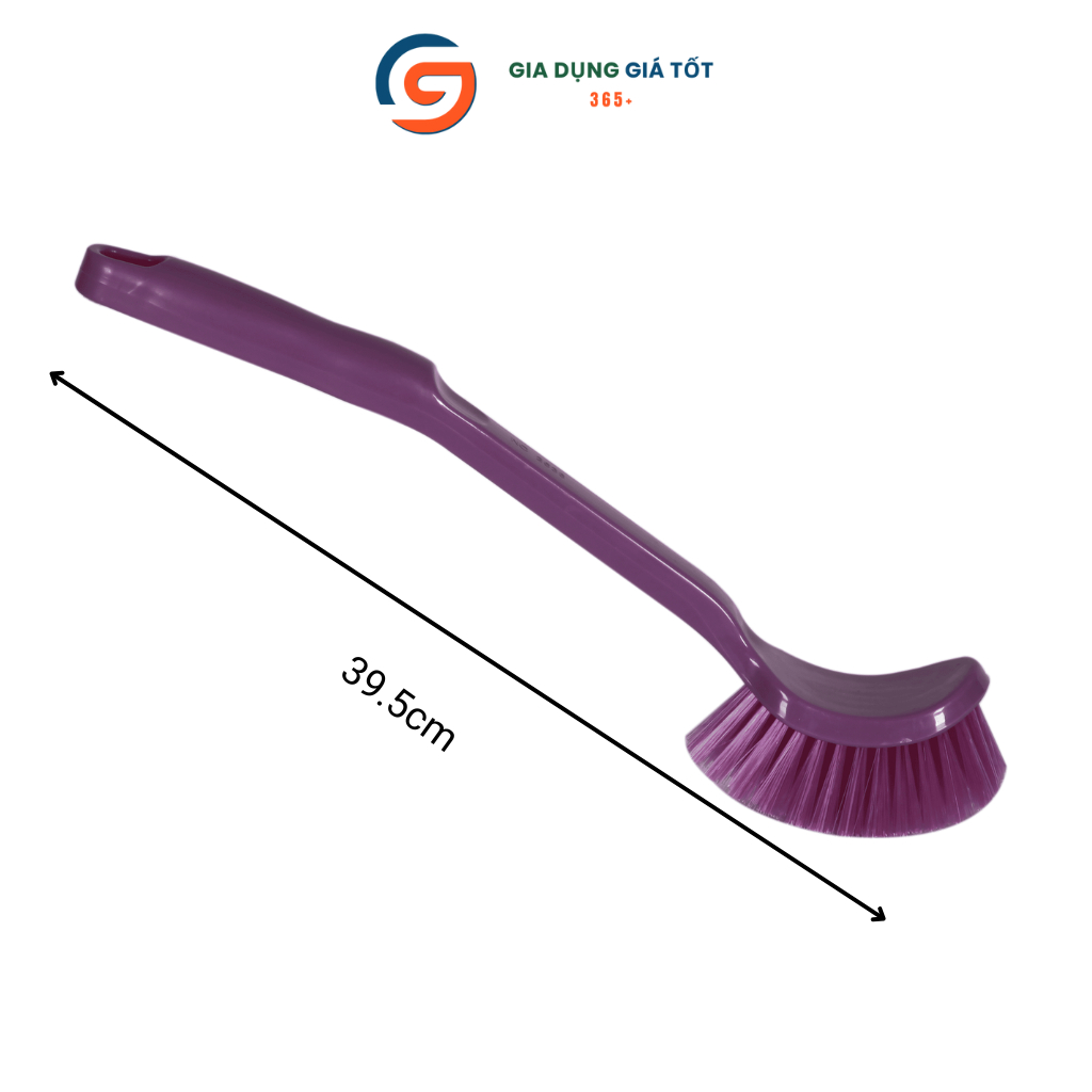 Cọ bồn cầu cong nhựa, cọ toilet vệ sinh nhà tắm, cán dài chắc chắn