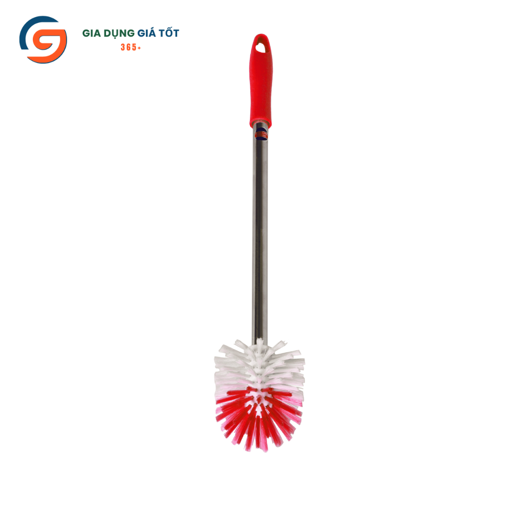 Cọ bồn cầu tròn nhựa Song Long - cán inox dài, tay cầm nhựa, chà sạch toilet tiện lợi
