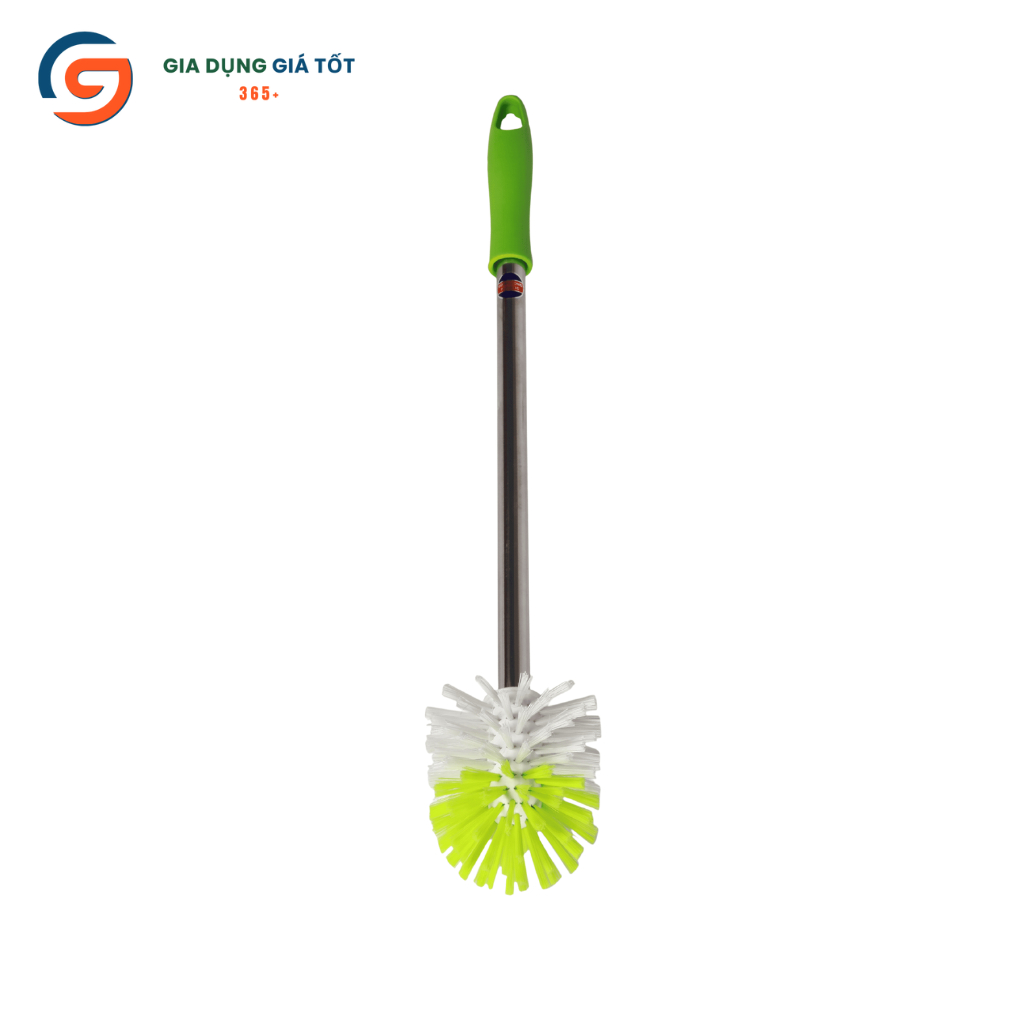 Cọ bồn cầu tròn nhựa Song Long - cán inox dài, tay cầm nhựa, chà sạch toilet tiện lợi