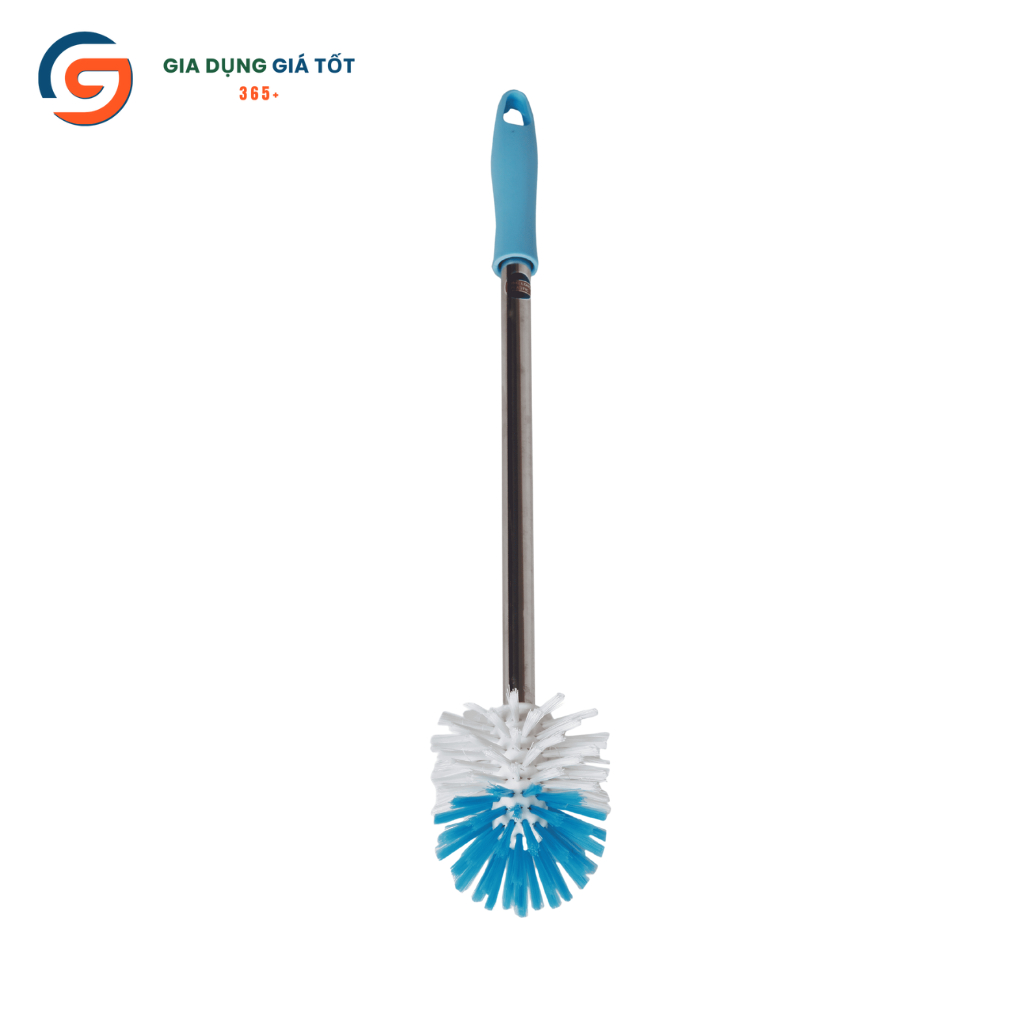 Cọ bồn cầu tròn nhựa Song Long - cán inox dài, tay cầm nhựa, chà sạch toilet tiện lợi