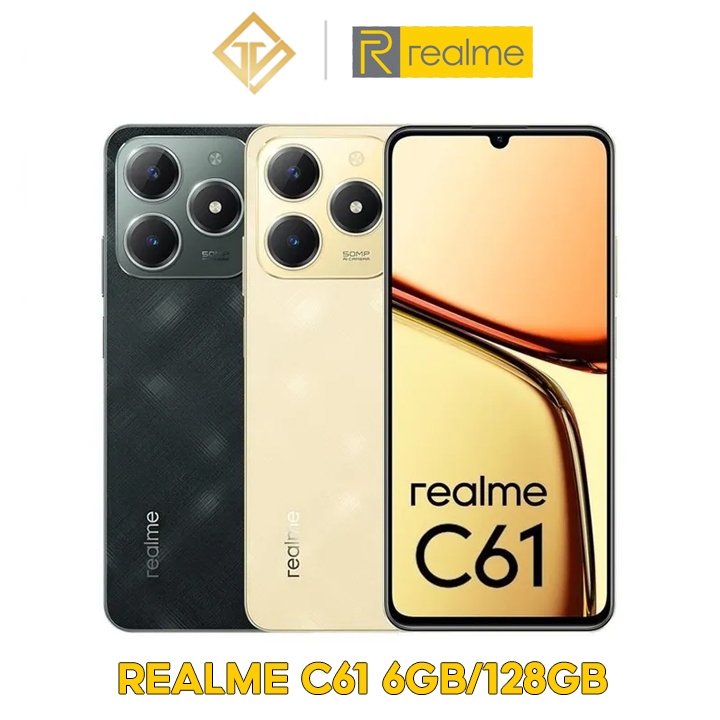 Điện thoại Realme C61 6GB/128GB , 6.74inch, 90Hz, Sạc nhanh 45W , Pin ...