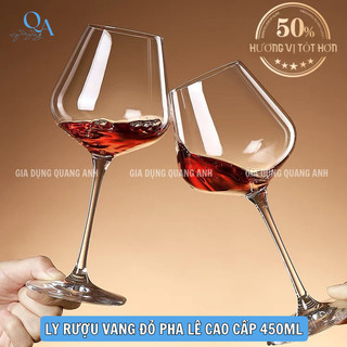 Bộ 6 LY VANG thuỷ tinh pha lê cao cấp 450ml | Ly Sâm Panh | Ly Uống Vang Đỏ 450ml Wine Glass, Ly sampanh, champagne