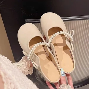 Sục Nữ Quai Ngọc Đính Nơ Xinh Xắn Thời Trang Chất Liệu Caosu Mềm Đế Bệt