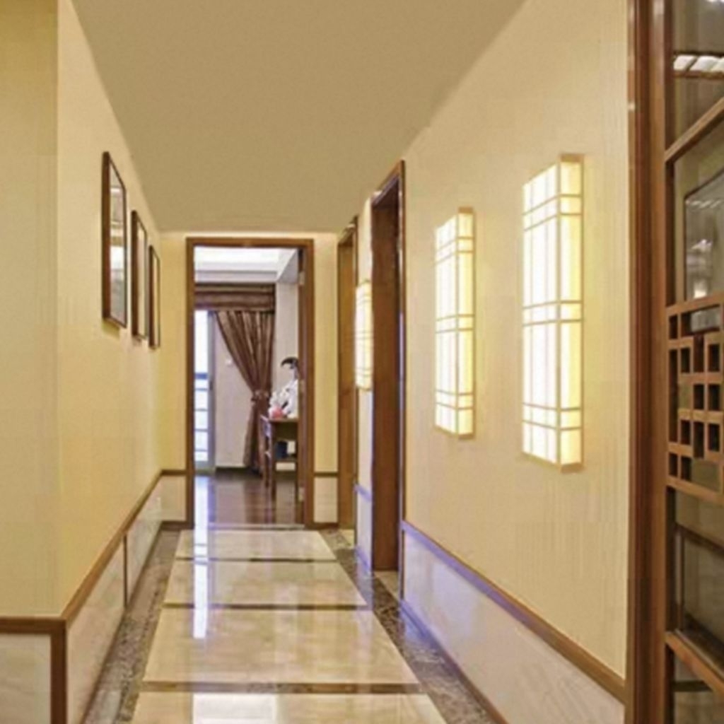 ĐÈN TREO TƯỜNG khung gỗ thông phong cách Nhật đèn led 3 hệ màu
