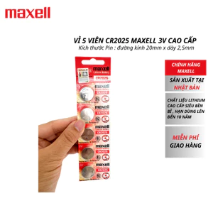 Hàng Xịn - Pin Cmos CR2025 3V Maxell Đồng Hồ Đeo Tay, Smartkey Xe Máy, Remote Khóa Điện Tử, Thiết Bị Y Tế
