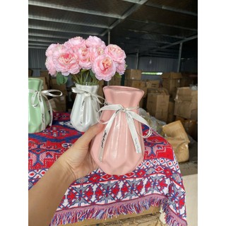 [KÈM NƠ] Lọ Hoa Thủy Tinh mẫu mới Cổ Thắt Nơ