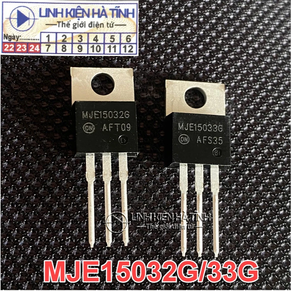 Cặp Transistor MJE15033 / MJE15032 MJE15033G / MJE15032G chính hãng ON 8A 250V TO-220 Mới Cặp Transistor MJE15033 / MJE15032 MJE15033G / MJE15032G chính hãng ON 8A 250V TO-220 Mới